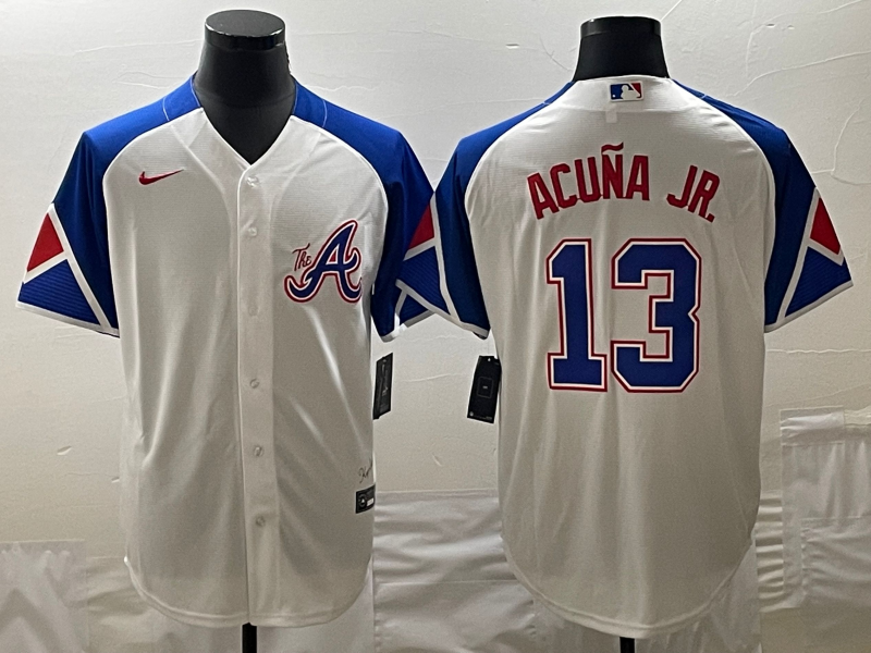 Men's Atlanta Braves Ronald Acuna Jr. #13 White 2023 City Connect Jersey